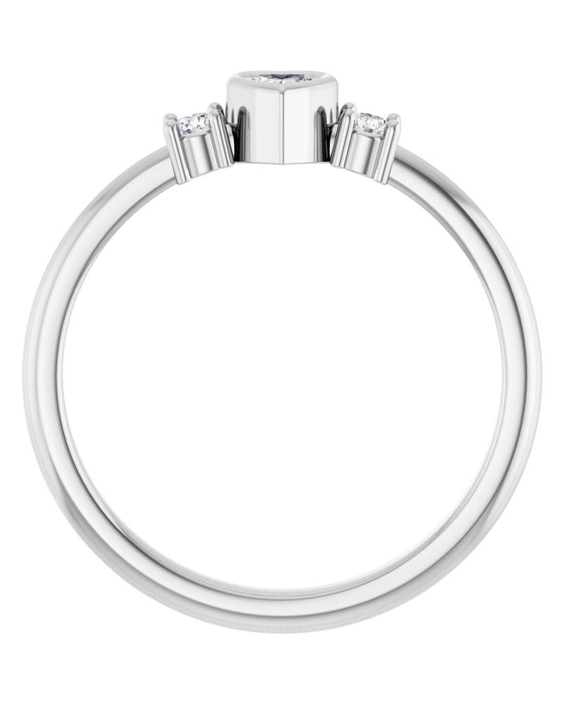Anel Coração Cravejado em Ouro 14k com Diamantes Naturais – Modelo 2