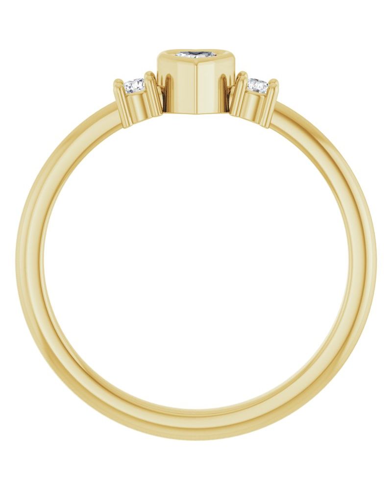 Anel Coração Cravejado em Ouro 14k com Diamantes Naturais – Modelo 2