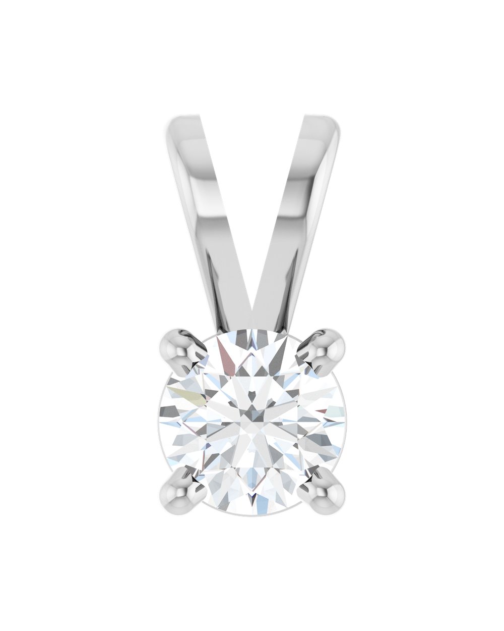 Pingente Solitário em Ouro 14k com Diamante de Laboratório – Quatro Garras