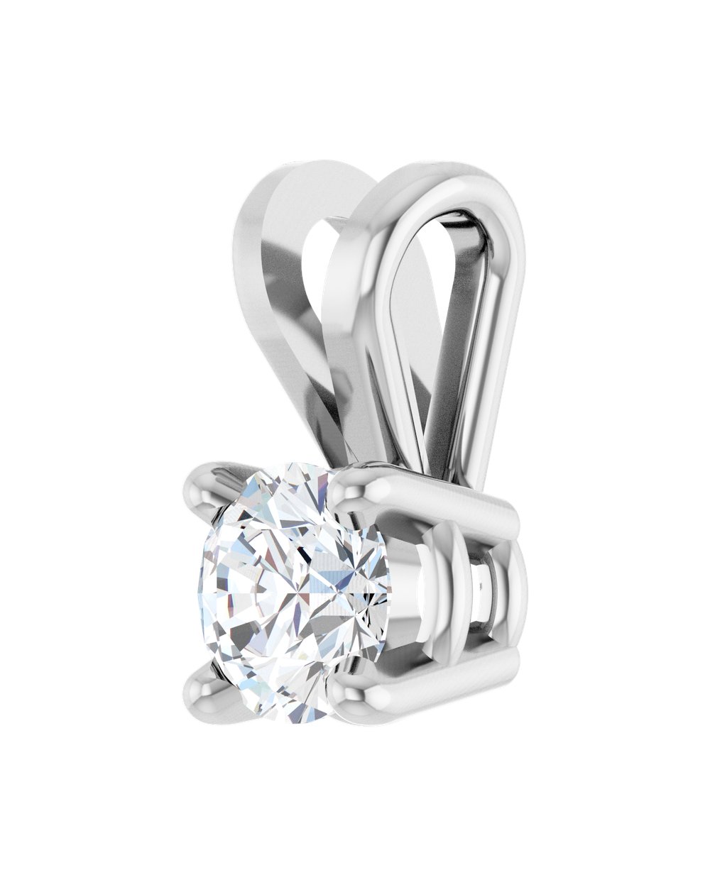 Pingente Solitário em Ouro 14k com Diamante de Laboratório – Quatro Garras