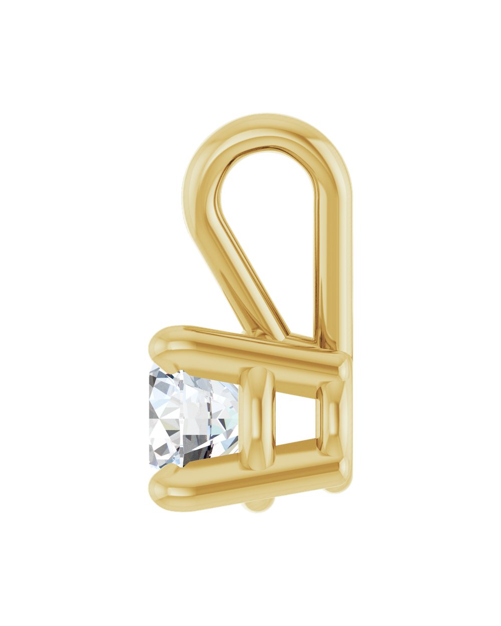 Pingente Solitário em Ouro 14k com Diamante de Laboratório – Quatro Garras