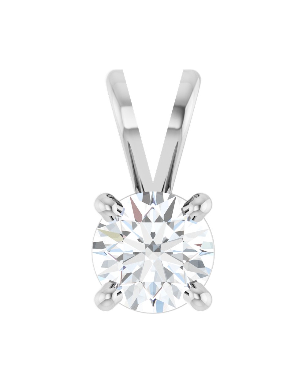 Pingente Solitário em Ouro 14k com Diamante de Laboratório – Quatro Garras