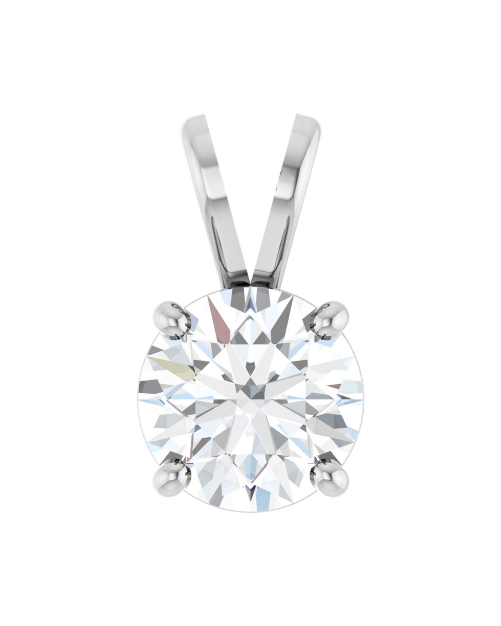 Pingente Solitário em Ouro 14k com Diamante de Laboratório – Quatro Garras
