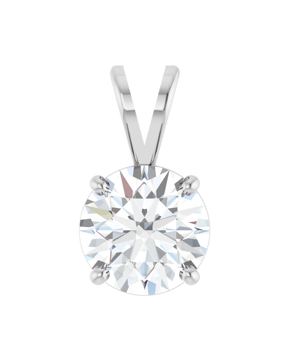 Pingente Solitário em Ouro 14k com Diamante de Laboratório – Quatro Garras