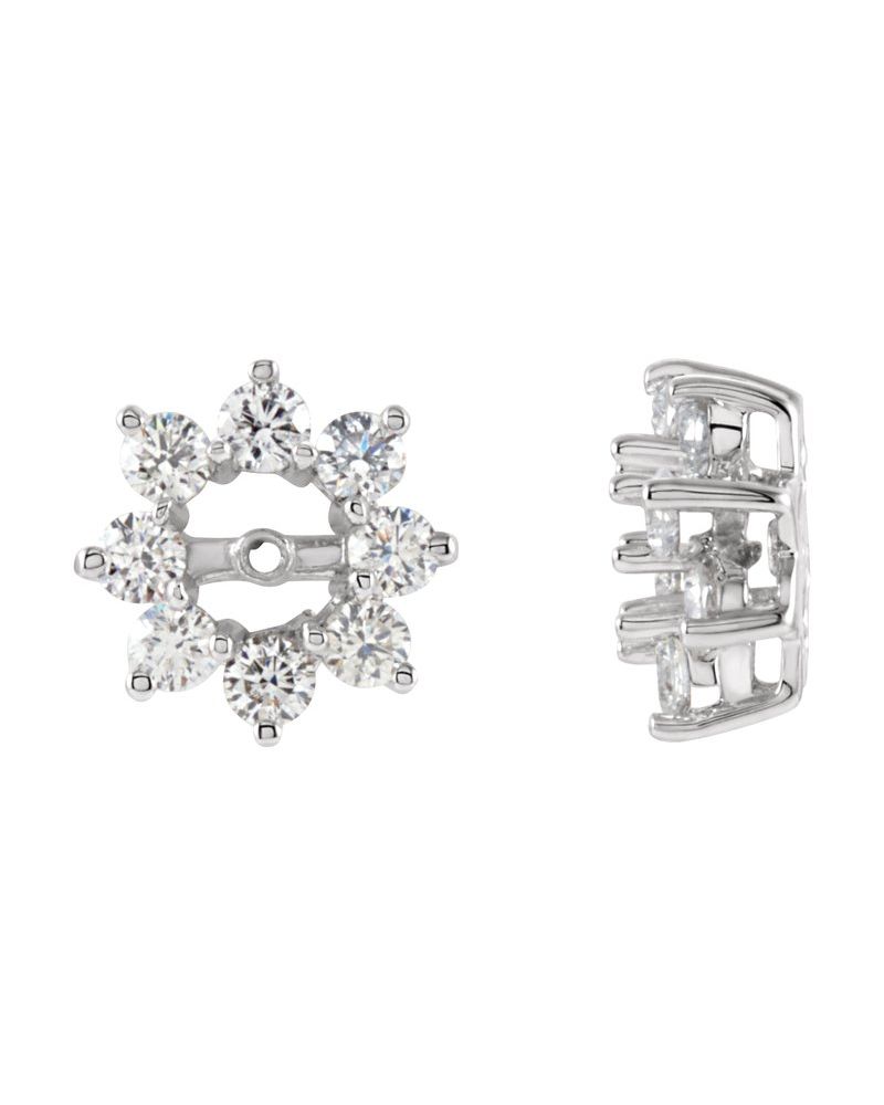 Jaqueta para Brinco Halo em Ouro 14k com Diamantes Naturais – Modelo 16