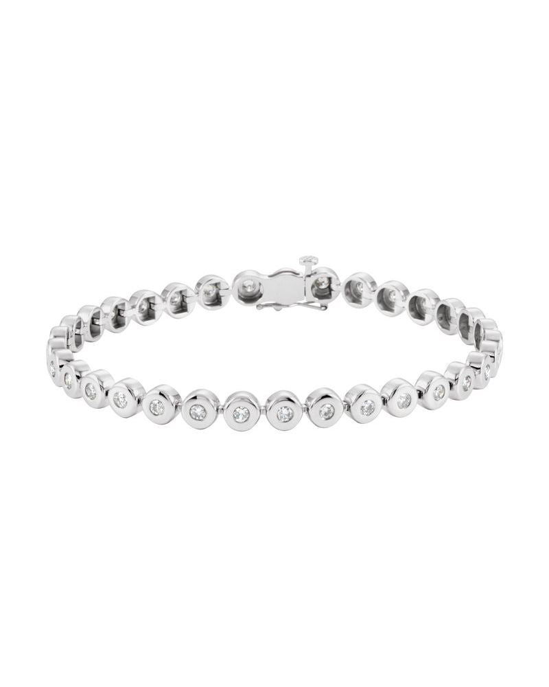 Pulseira Riviera com Cravação Bezel em Ouro 14k com Diamantes Naturais – Modelo 4