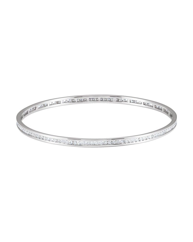 Bracelete Rígido Cravejado Empilhável em Ouro 14k com Diamantes Naturais