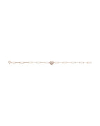 Pulseira Coração Elos Clipe Cravejada em Ouro 14k com Diamantes Naturais