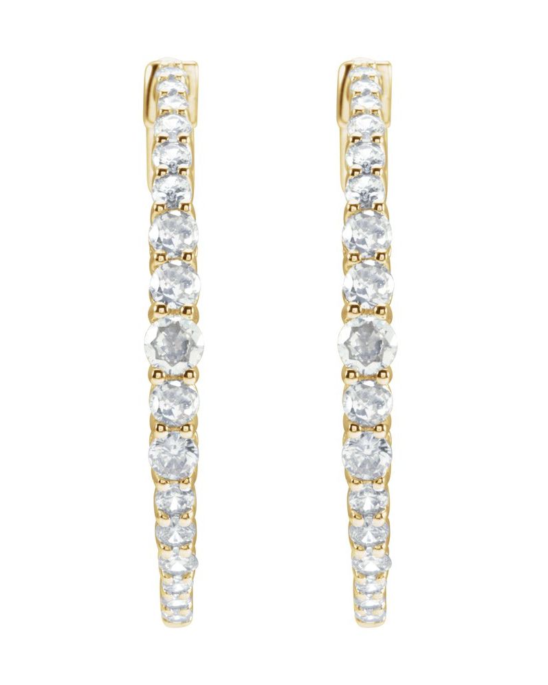 Brinco de Aro Cravejado Degradê em Ouro 14k com Diamantes de Laboratório