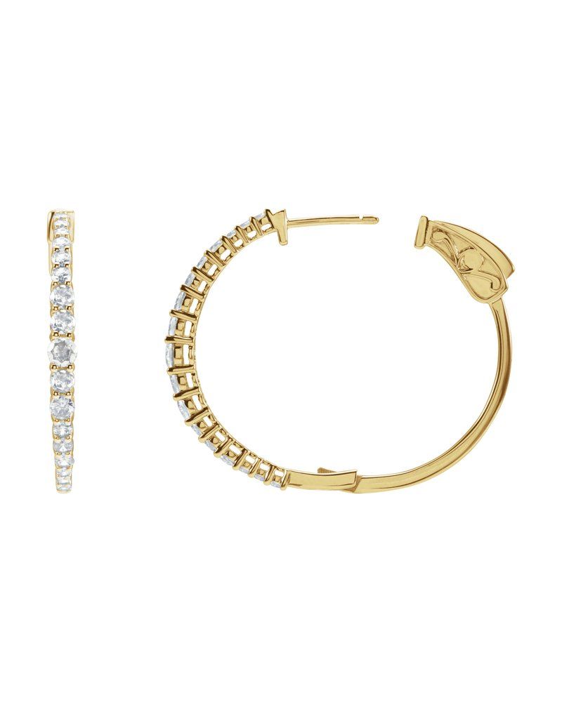 Brinco de Aro Cravejado Degradê em Ouro 14k com Diamantes de Laboratório