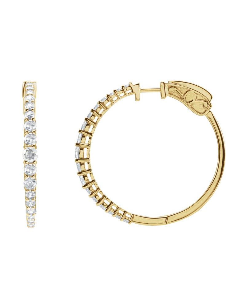 Brinco de Aro Cravejado Degradê em Ouro 14k com Diamantes de Laboratório