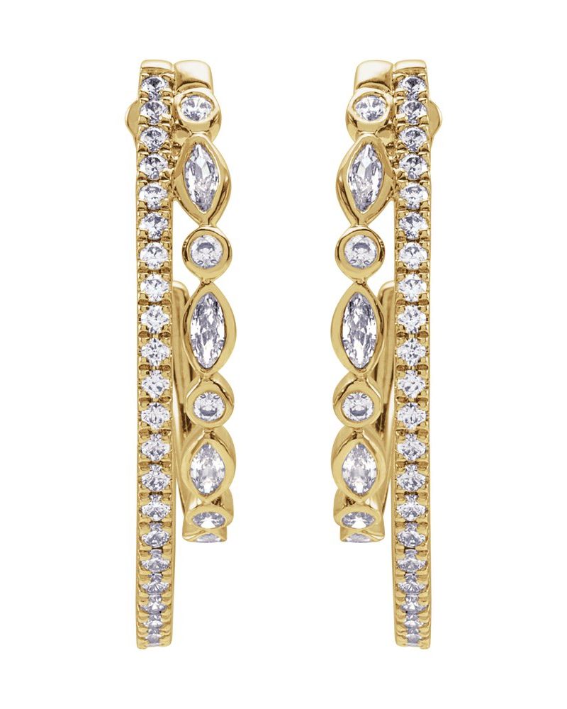 Brinco de Aro Cravejado em Ouro 14k com Diamantes Naturais – Modelo 24