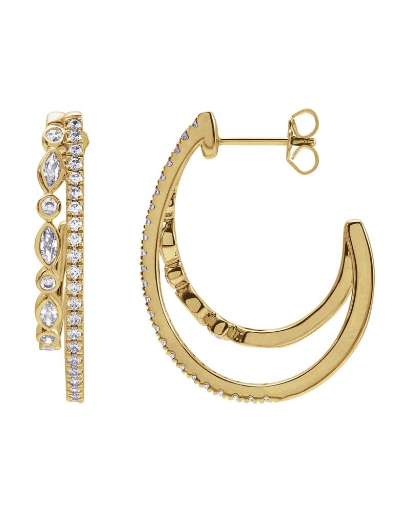 Brinco de Aro Cravejado em Ouro 14k com Diamantes Naturais – Modelo 24