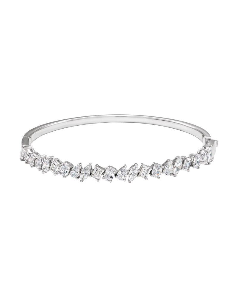 Bracelete Rígido em Ouro 14k com Diamantes de Laboratório