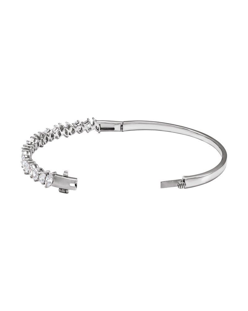 Bracelete Rígido em Ouro 14k com Diamantes de Laboratório