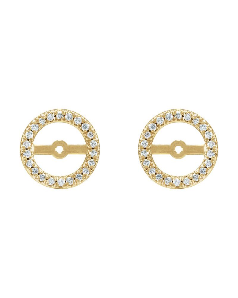 Jaqueta para Brinco com Cravação Francesa em Ouro 14k com Diamantes Naturais