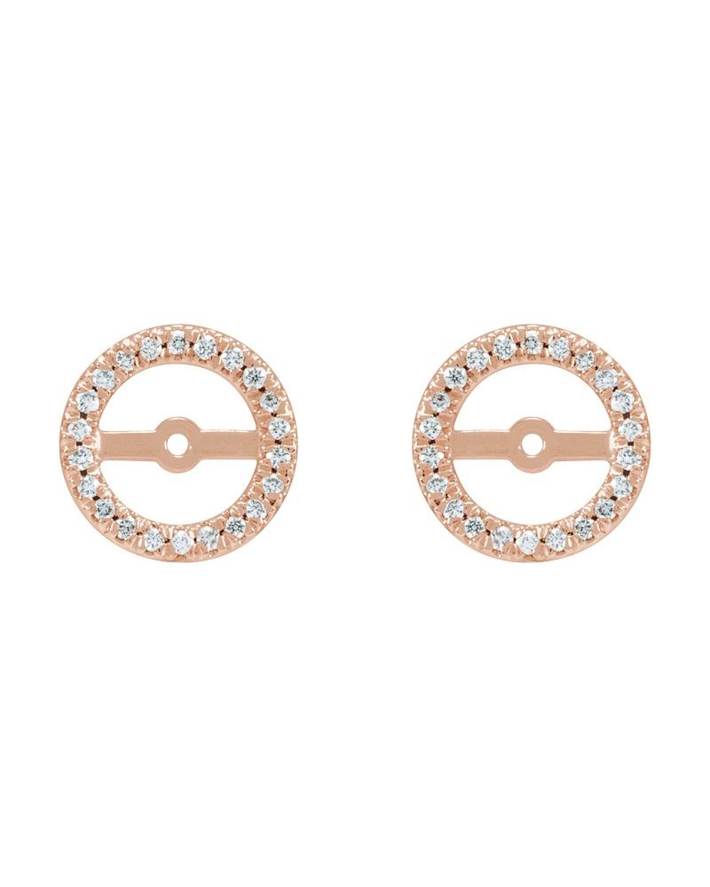 Jaqueta para Brinco com Cravação Francesa em Ouro 14k com Diamantes Naturais
