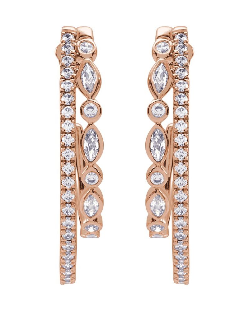Brinco de Aro Cravejado em Ouro 14k com Diamantes Naturais – Modelo 24