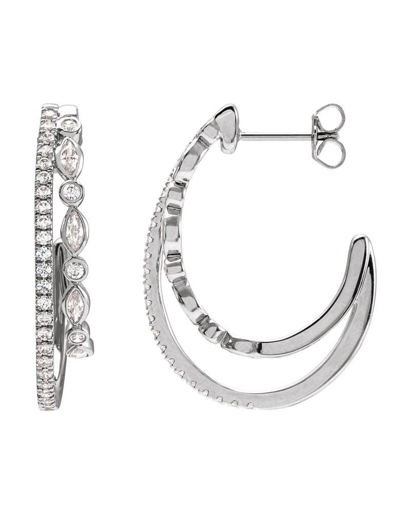 Brinco de Aro Cravejado em Ouro 14k com Diamantes Naturais – Modelo 24