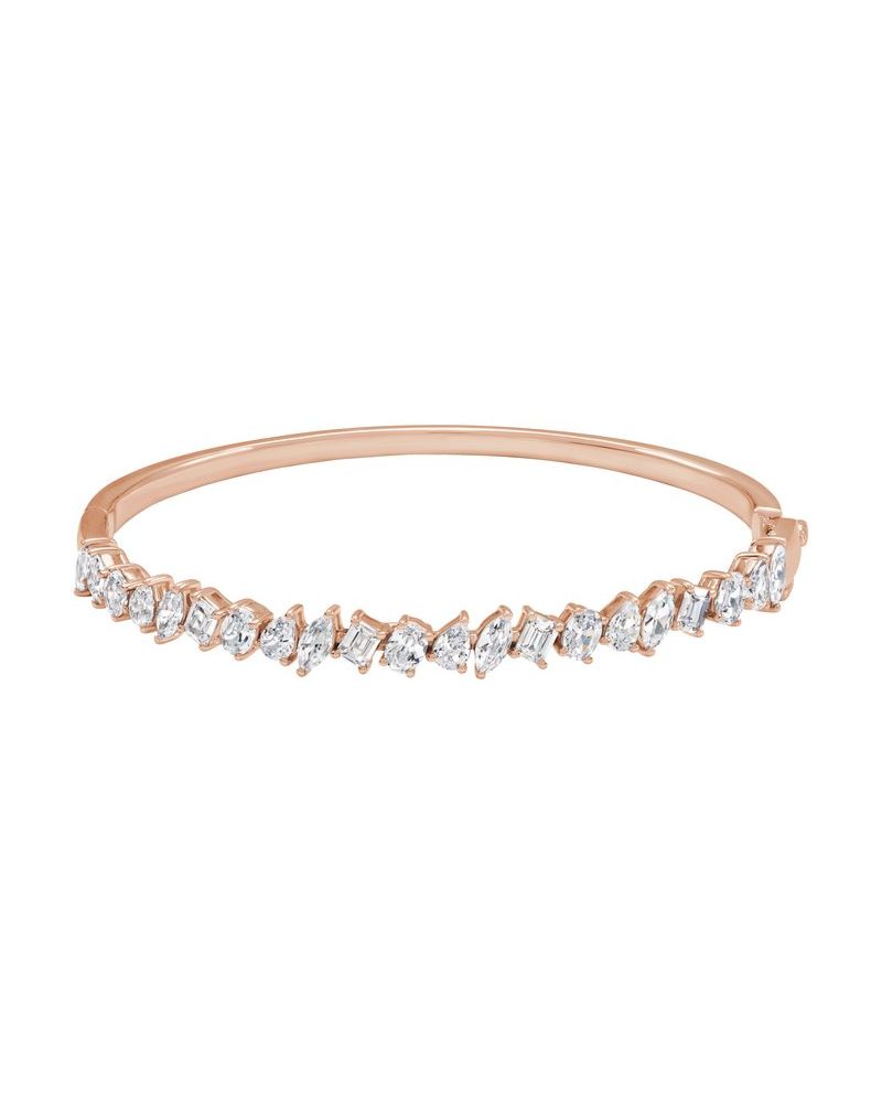 Bracelete Rígido em Ouro 14k com Diamantes de Laboratório