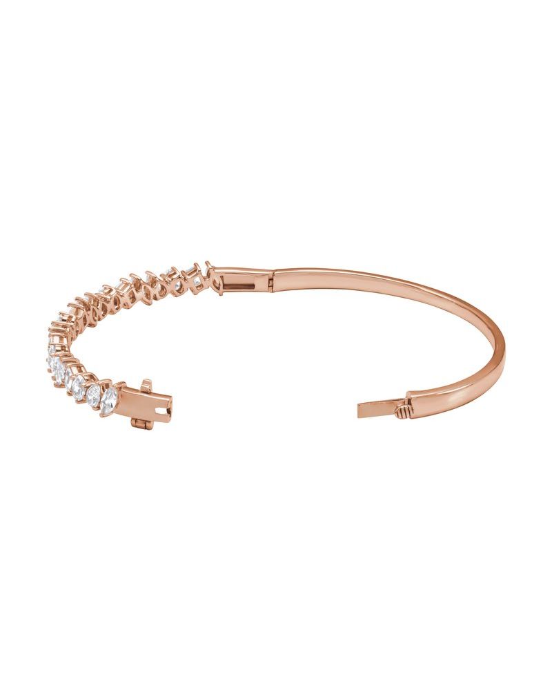 Bracelete Rígido em Ouro 14k com Diamantes de Laboratório