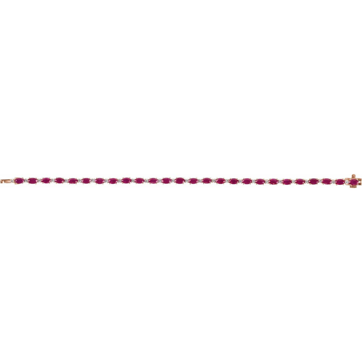 Pulseira riviera rubi – Ouro Rosé 14k
