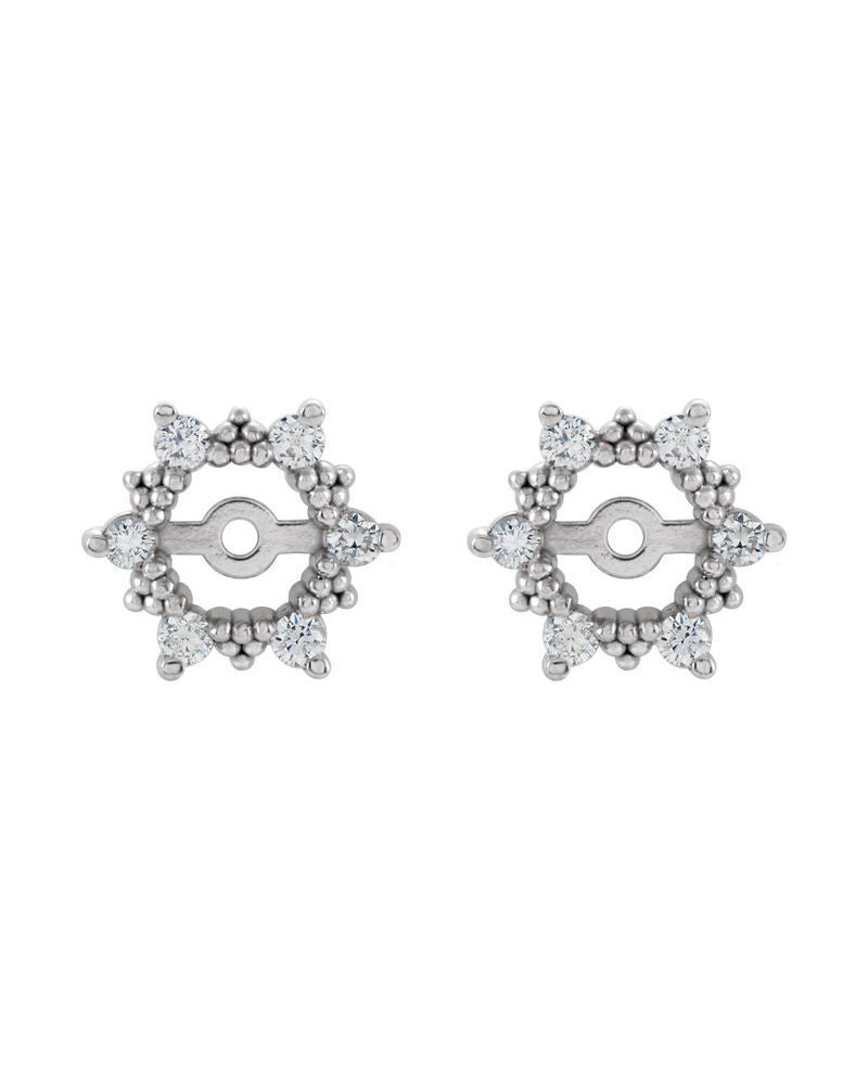 Jaqueta para Brinco Halo em Ouro 14k com Diamantes Naturais – Modelo 22