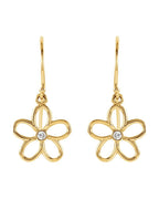 Brinco Flor em Ouro 14k com Diamantes Naturais – Modelo 3