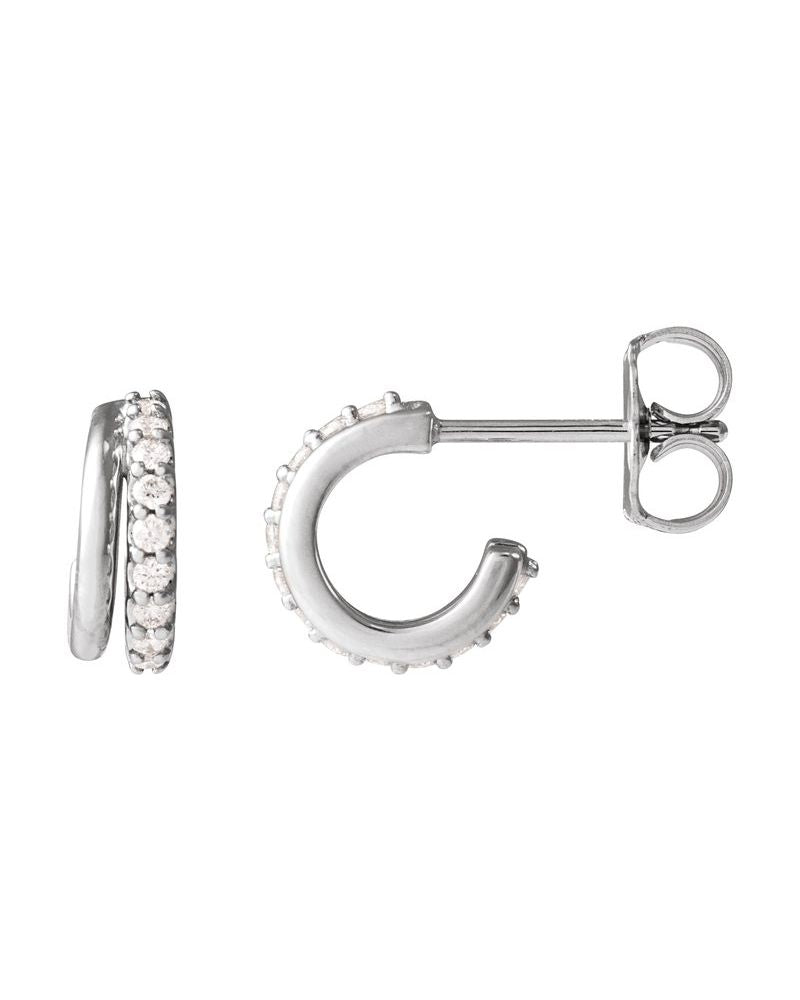Brinco de Aro Cravejado em Ouro 14k com Diamantes de Laboratório – Modelo 8