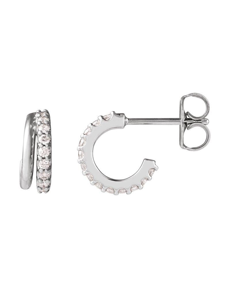 Brinco de Aro Cravejado em Ouro 14k com Diamantes de Laboratório – Modelo 8