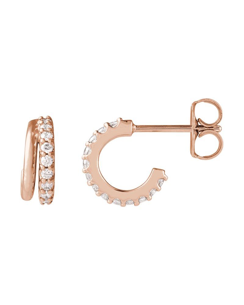 Brinco de Aro Cravejado em Ouro 14k com Diamantes de Laboratório – Modelo 8