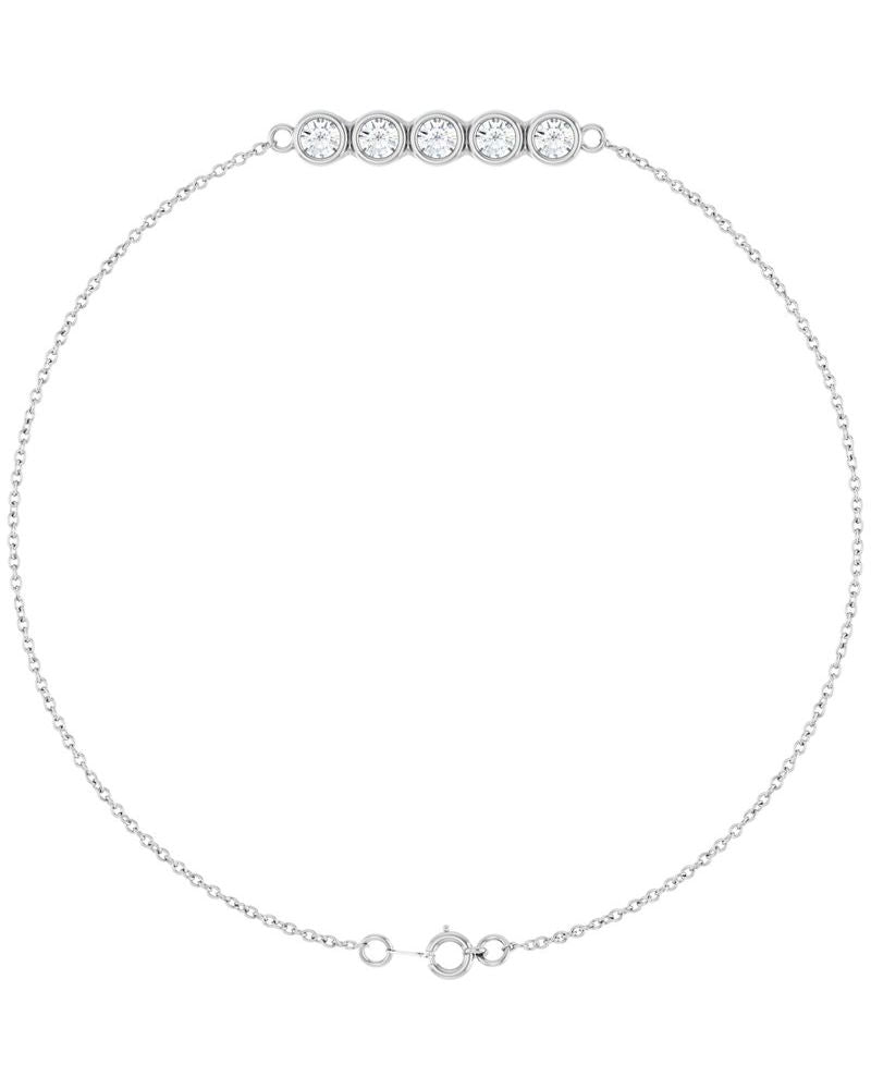 Pulseira Elos Cravejada em Ouro 14k com Diamantes Naturais