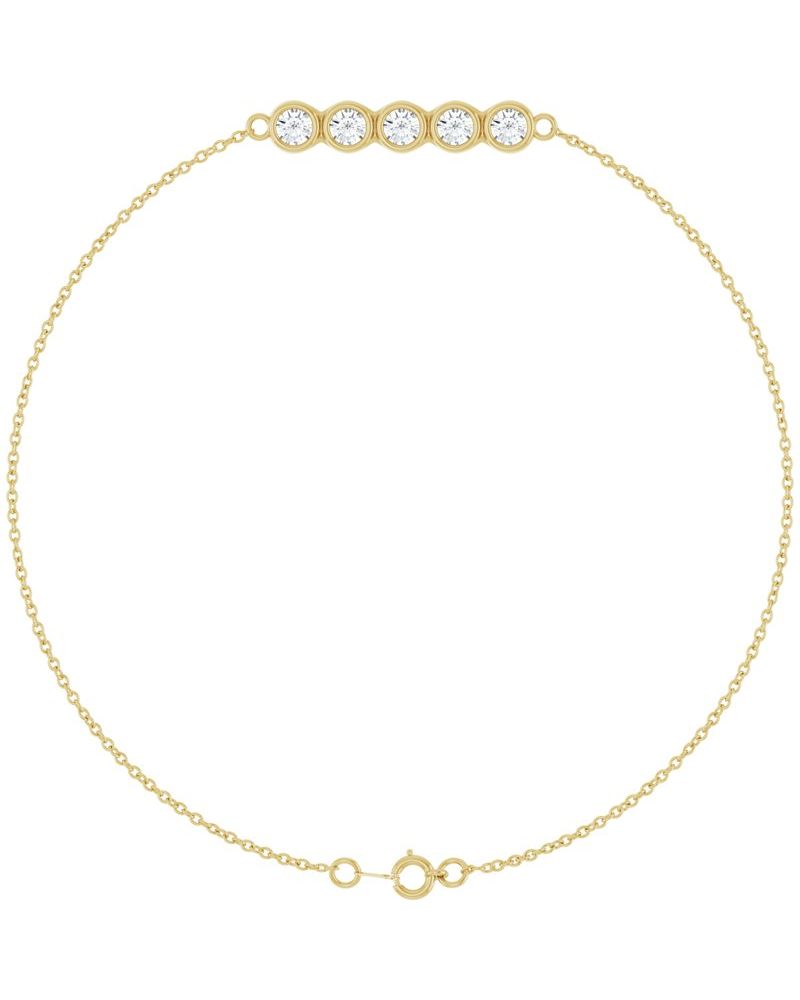 Pulseira Elos Cravejada em Ouro 14k com Diamantes Naturais