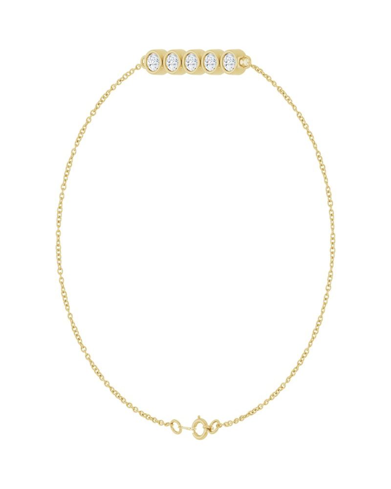 Pulseira Elos Cravejada em Ouro 14k com Diamantes Naturais