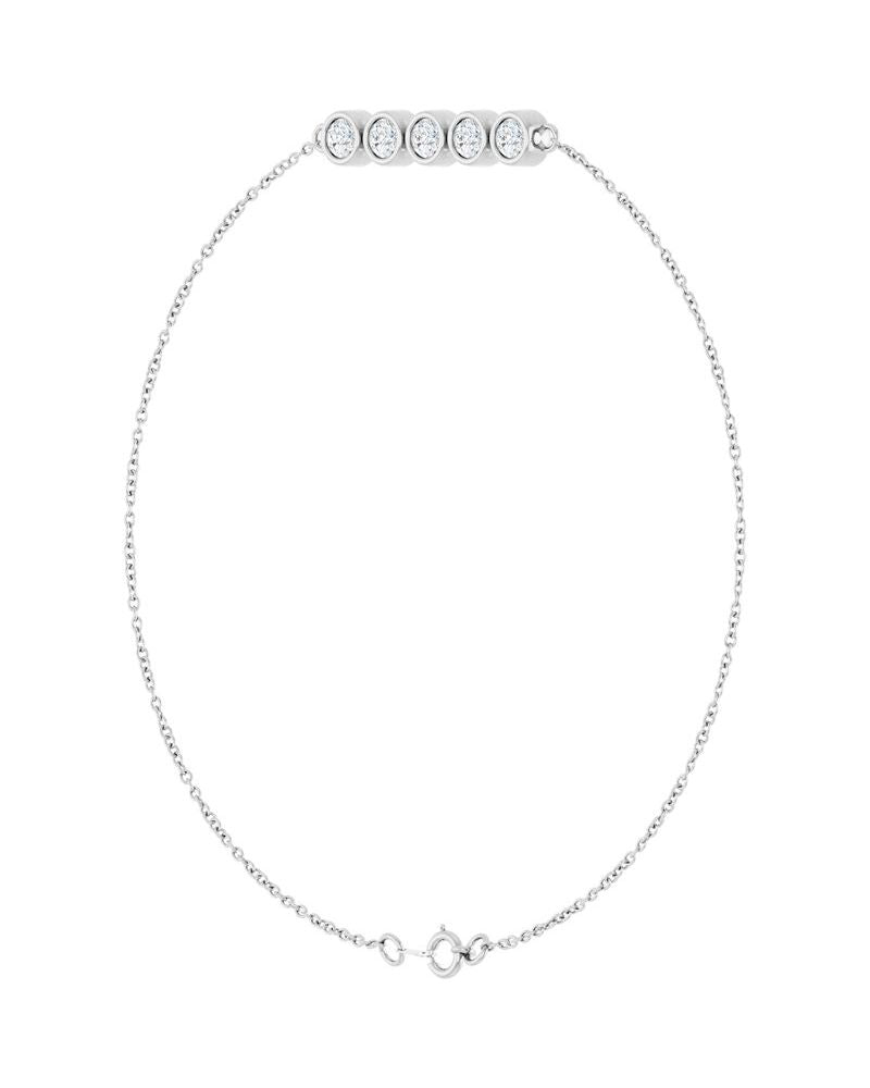 Pulseira Elos Cravejada em Ouro 14k com Diamantes de Laboratório