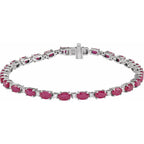 Pulseira riviera rubi – Ouro Branco 14k