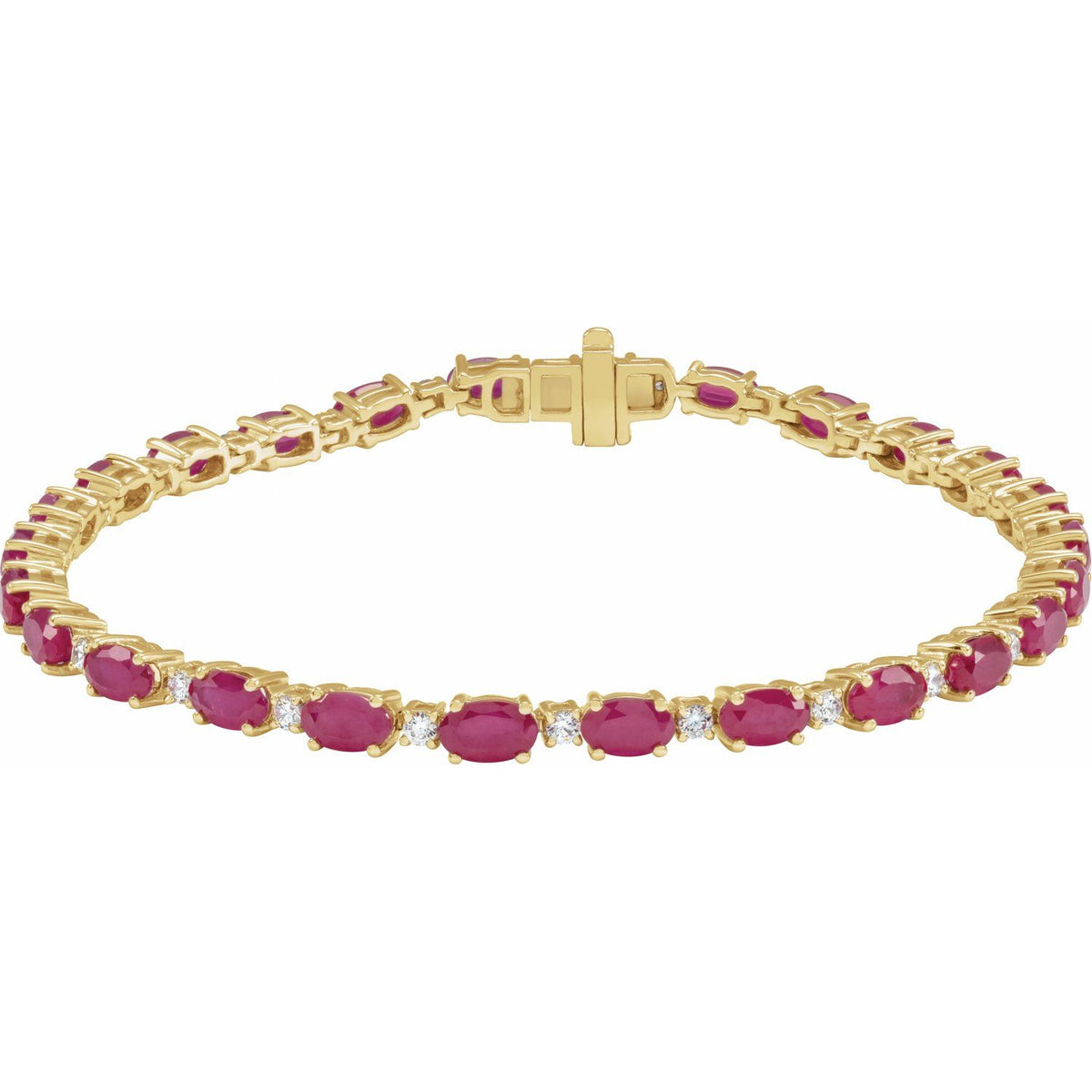 Pulseira riviera rubi – Ouro Amarelo 14k