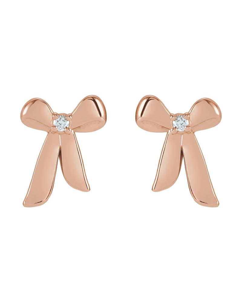 Brinco Laço Cravejado em Ouro 14k com Diamantes Naturais