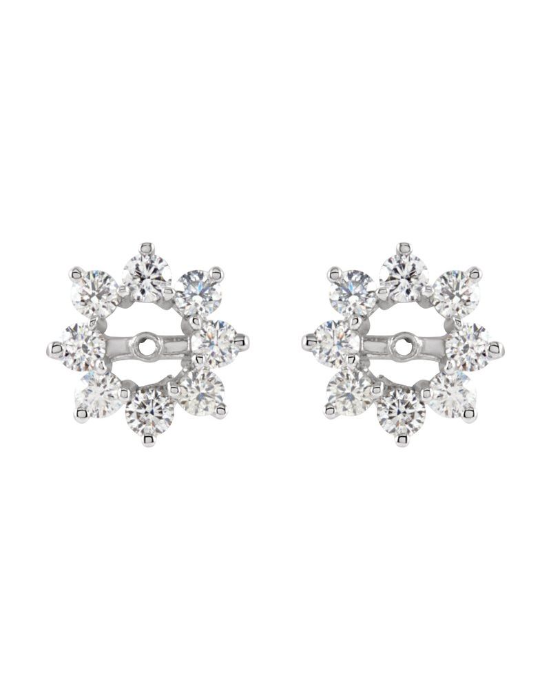 Jaqueta para Brinco Halo em Ouro 14k com Diamantes Naturais – Modelo 16