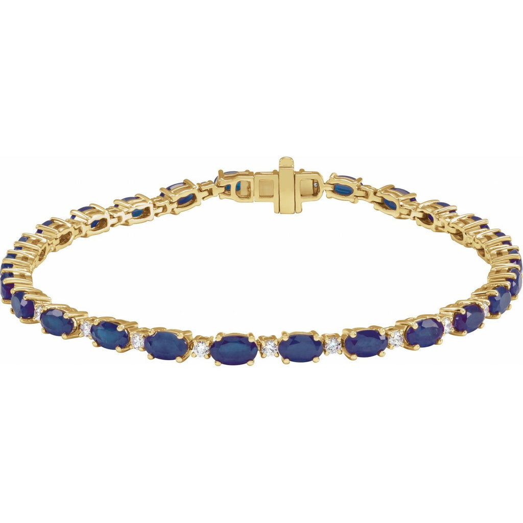 Pulseira riviera safira – Ouro Amarelo 14k