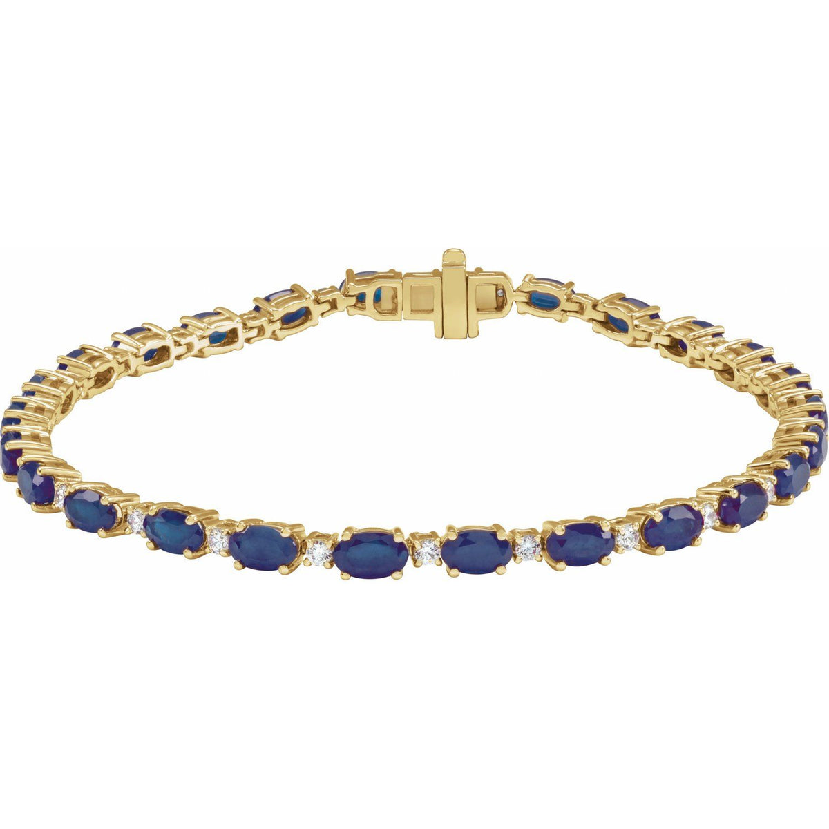 Pulseira riviera safira – Ouro Amarelo 14k