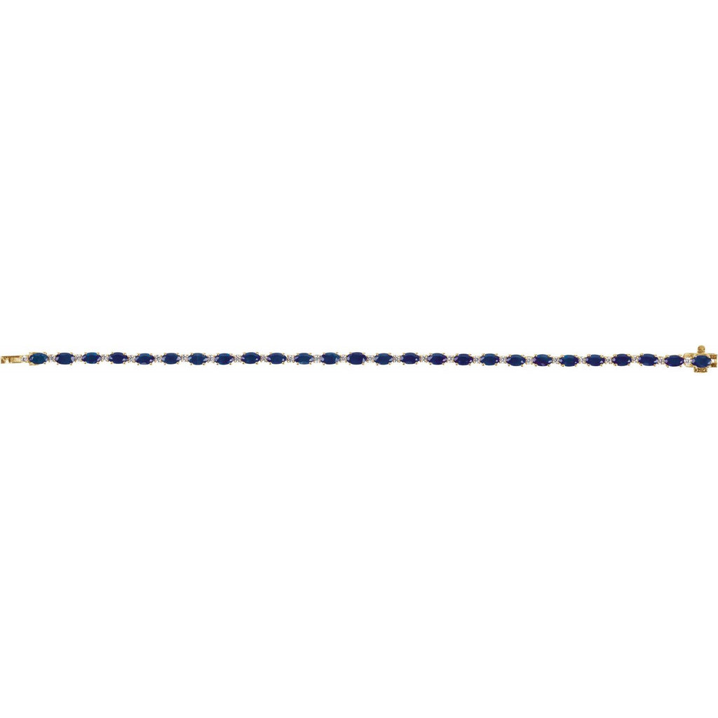 Pulseira riviera safira – Ouro Amarelo 14k