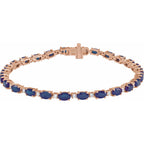 Pulseira riviera safira – Ouro Rosé 14k