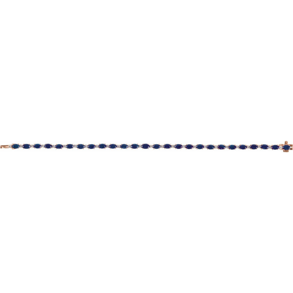 Pulseira riviera safira – Ouro Rosé 14k