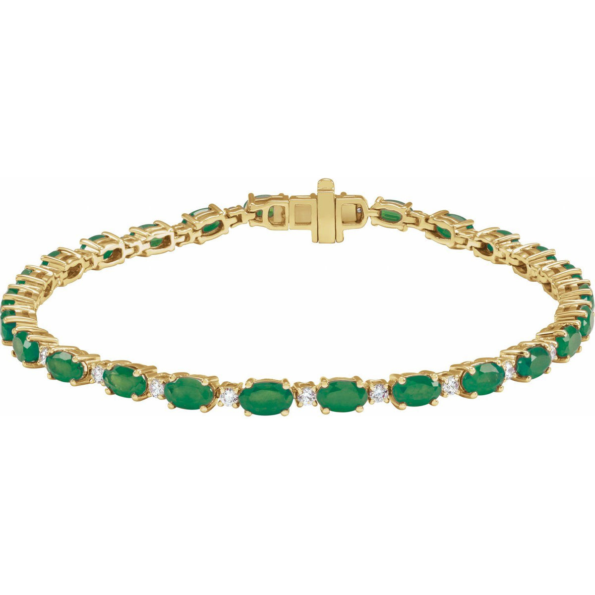 Pulseira riviera esmeralda – Ouro Amarelo 14k