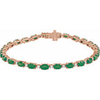 Pulseira riviera esmeralda – Ouro Rosé 14k