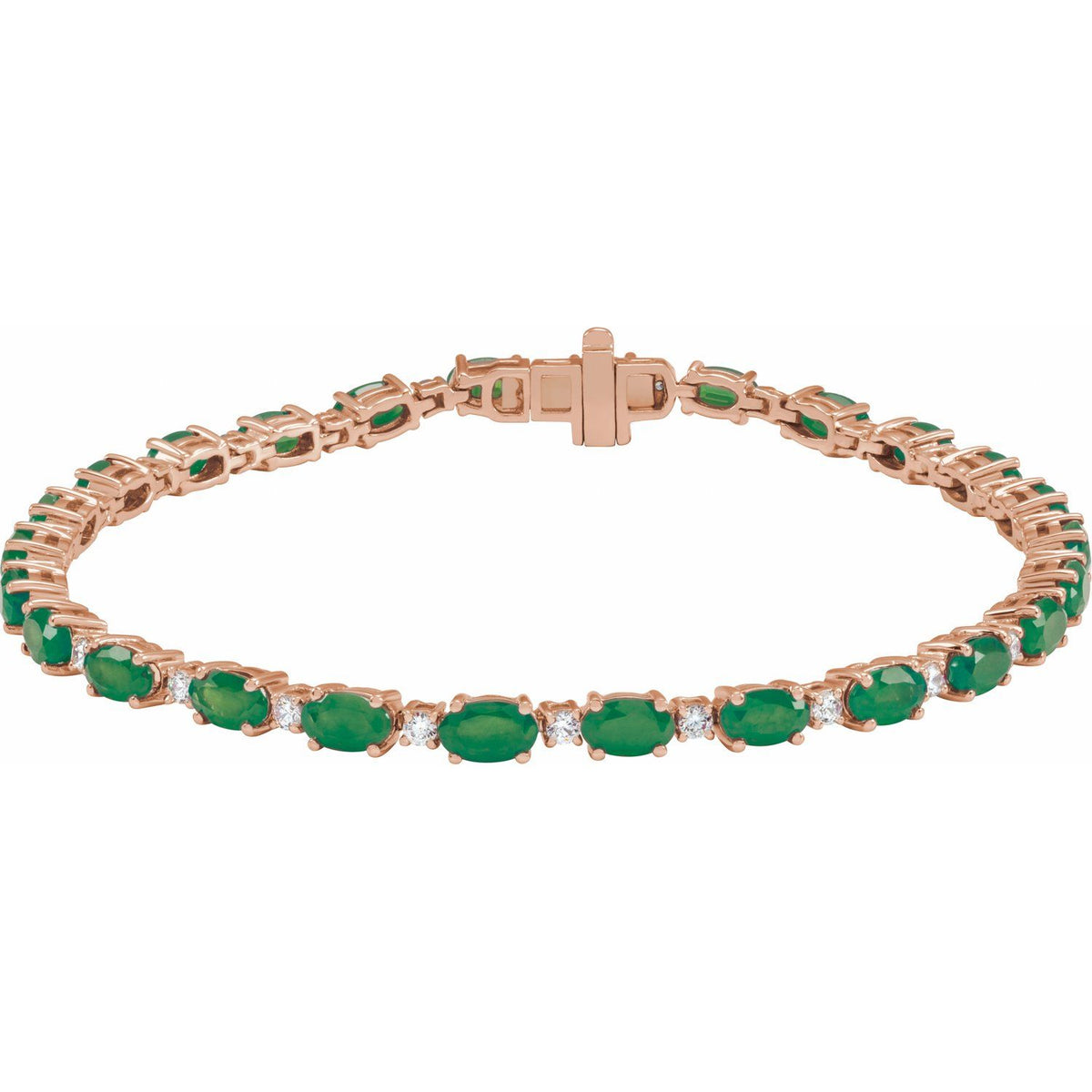 Pulseira riviera esmeralda – Ouro Rosé 14k