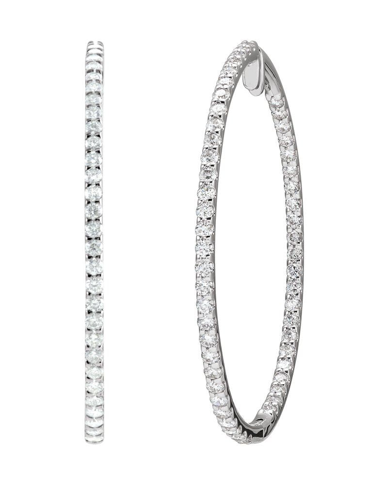 Brinco de Aro Dentro e Fora em Ouro 14k com Diamantes Naturais – Modelo 9