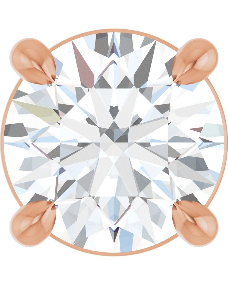 Pingente Solitário Passante em Ouro 14k com Diamantes de Laboratório