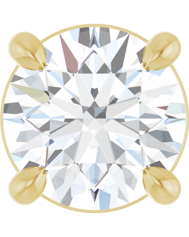Pingente Solitário Passante em Ouro 14k com Diamantes de Laboratório